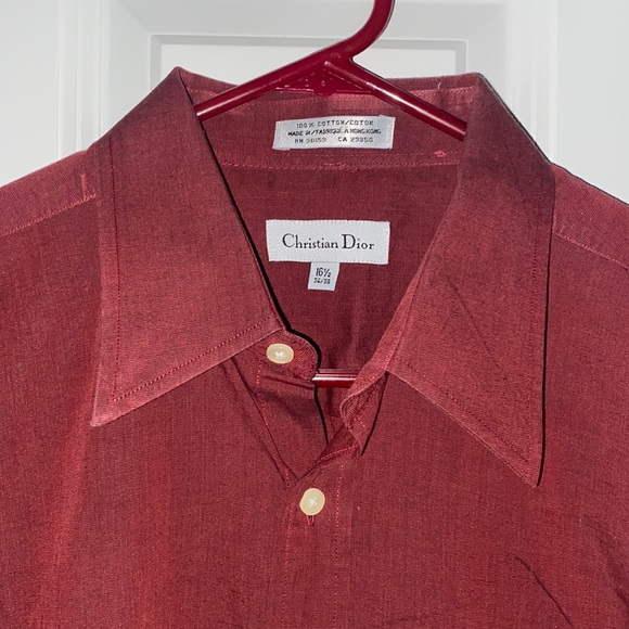 Maroon Christian Dior Button-up - Picture 1 of 3